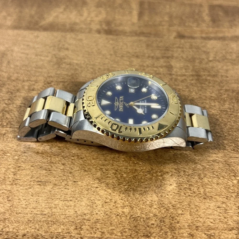 Invicta Pro Diver Two-Tone Stainless Gold Tone‎ Blue Dial Men's Watch